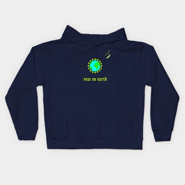 Peas on earth (and in space!) Kids Hoodie by shackledlettuce